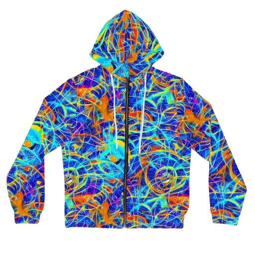 Neon Entanglement on a Women's Full-Zip Hoodie