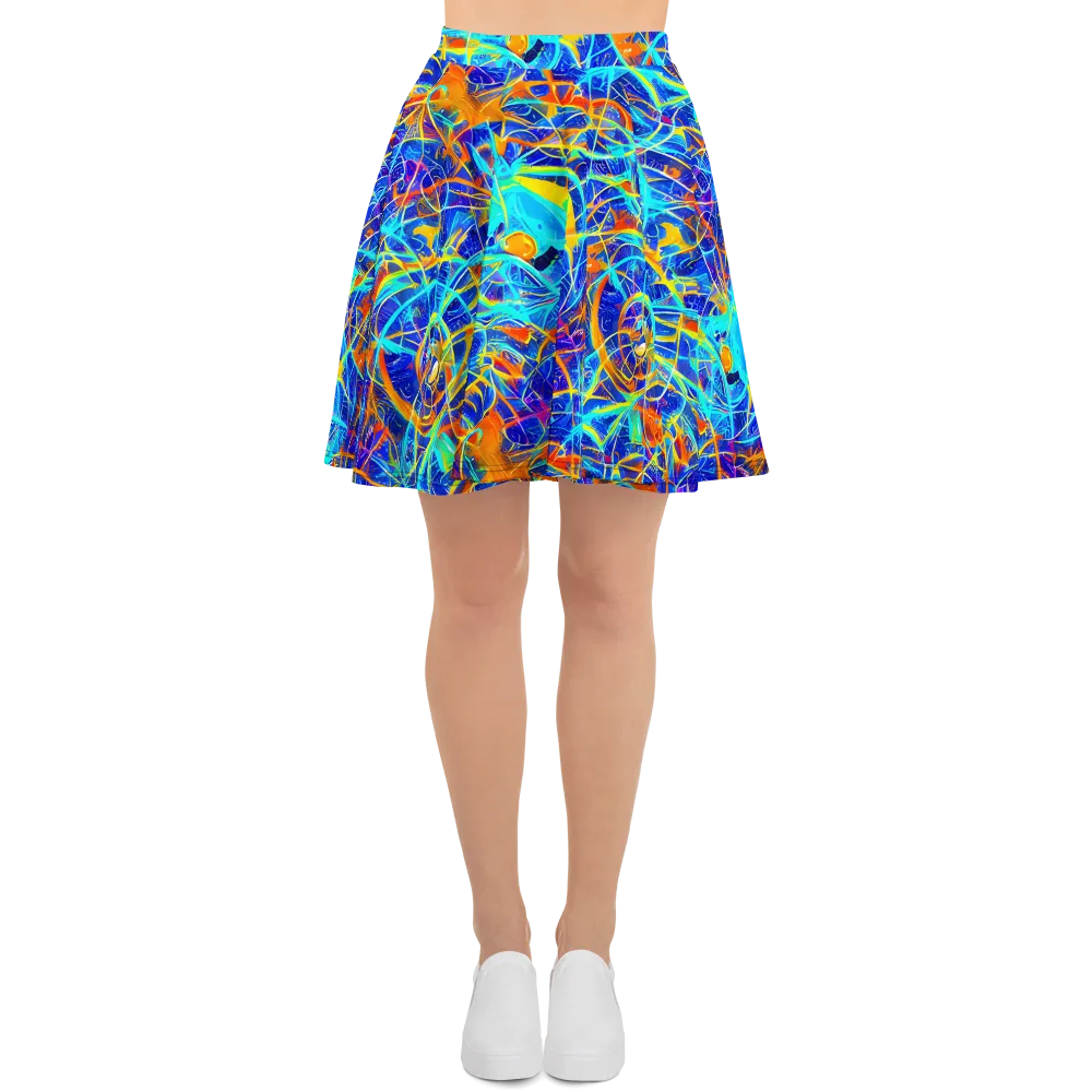 Neon Entanglement on Skater Skirt — Front