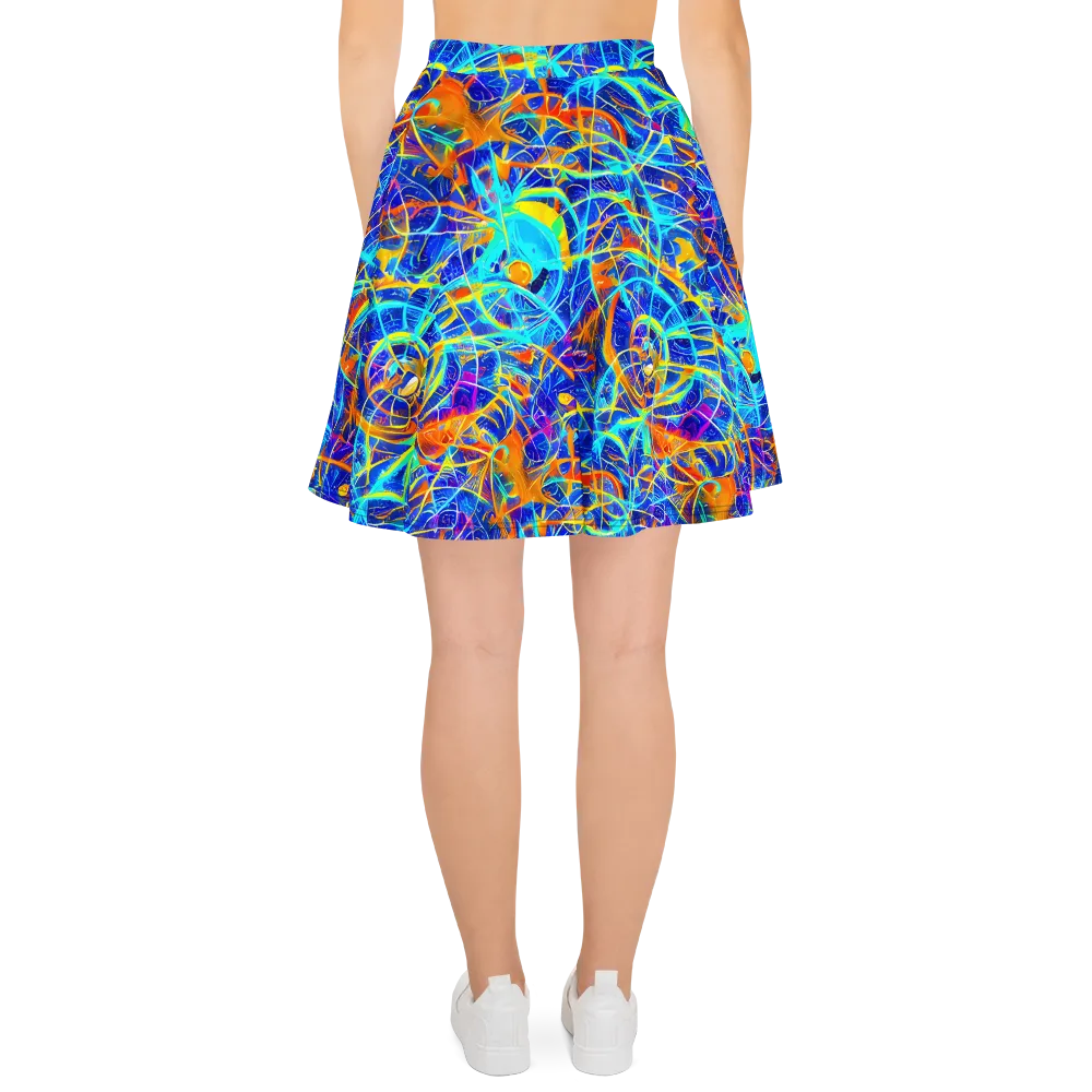 Neon Entanglement on Skater Skirt — Back