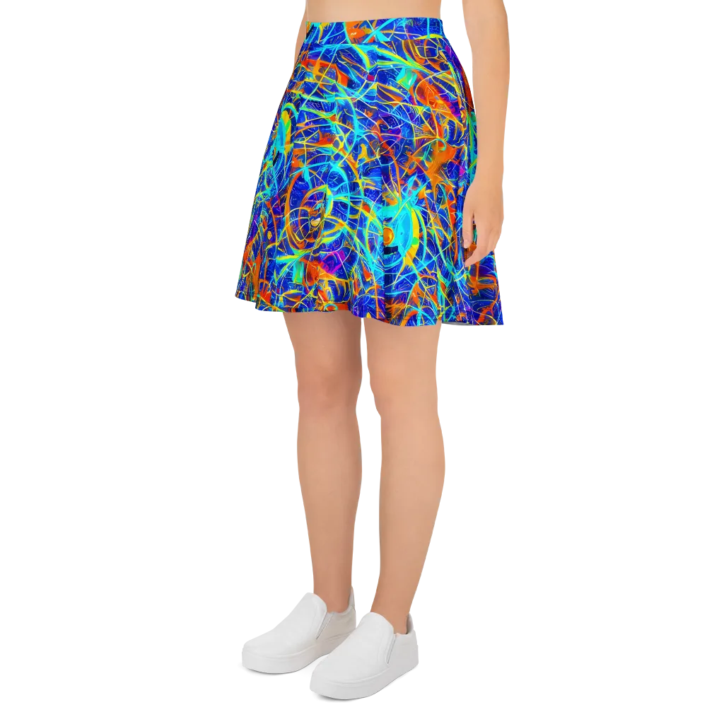 Neon Entanglement on Skater Skirt — Left