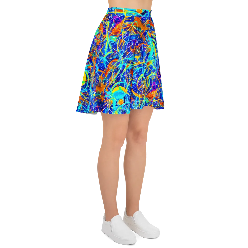 Neon Entanglement on Skater Skirt — Right
