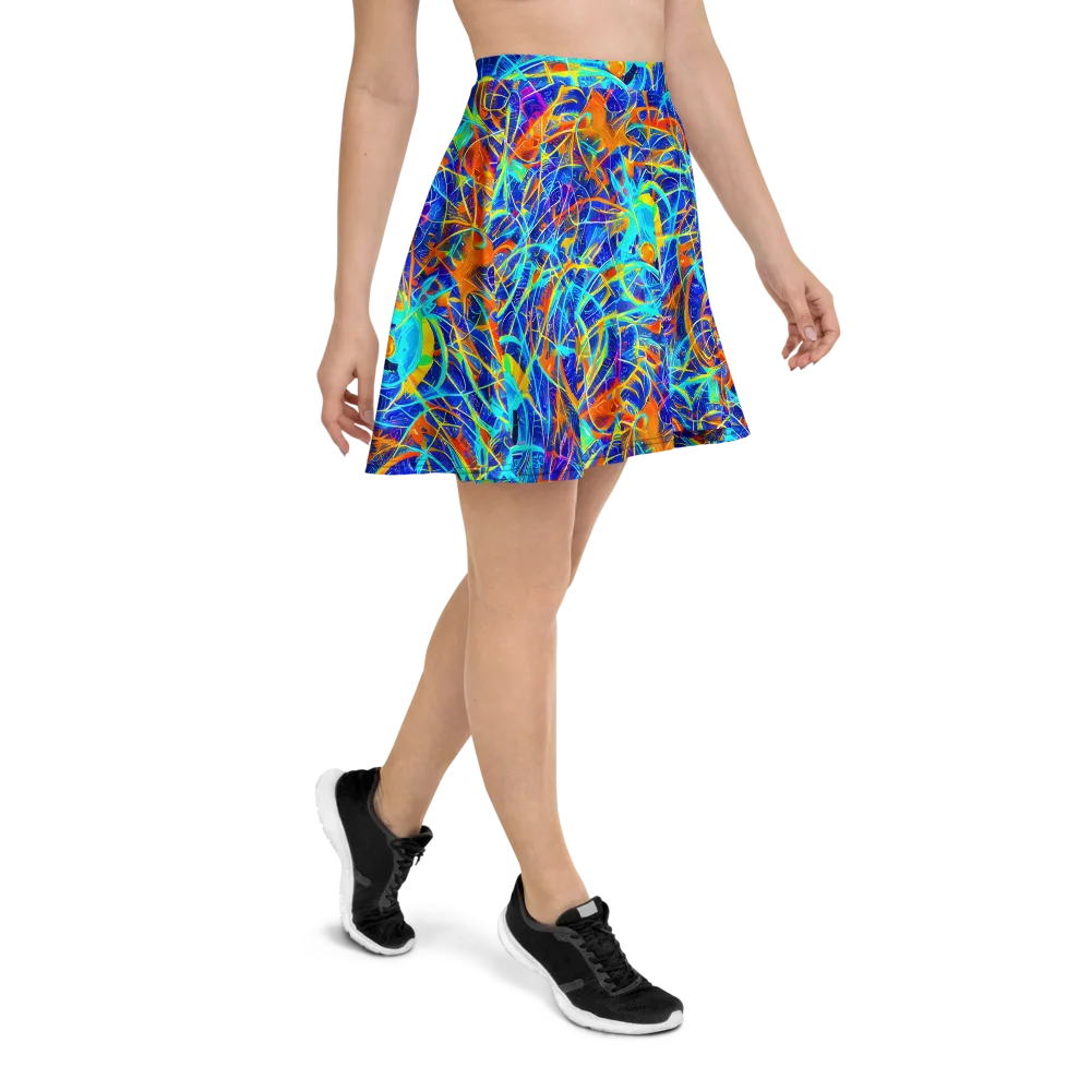 Neon Entanglement on Skater Skirt — Right