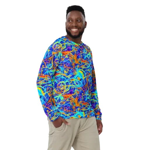 Neon Entanglement on a Sweatshirt