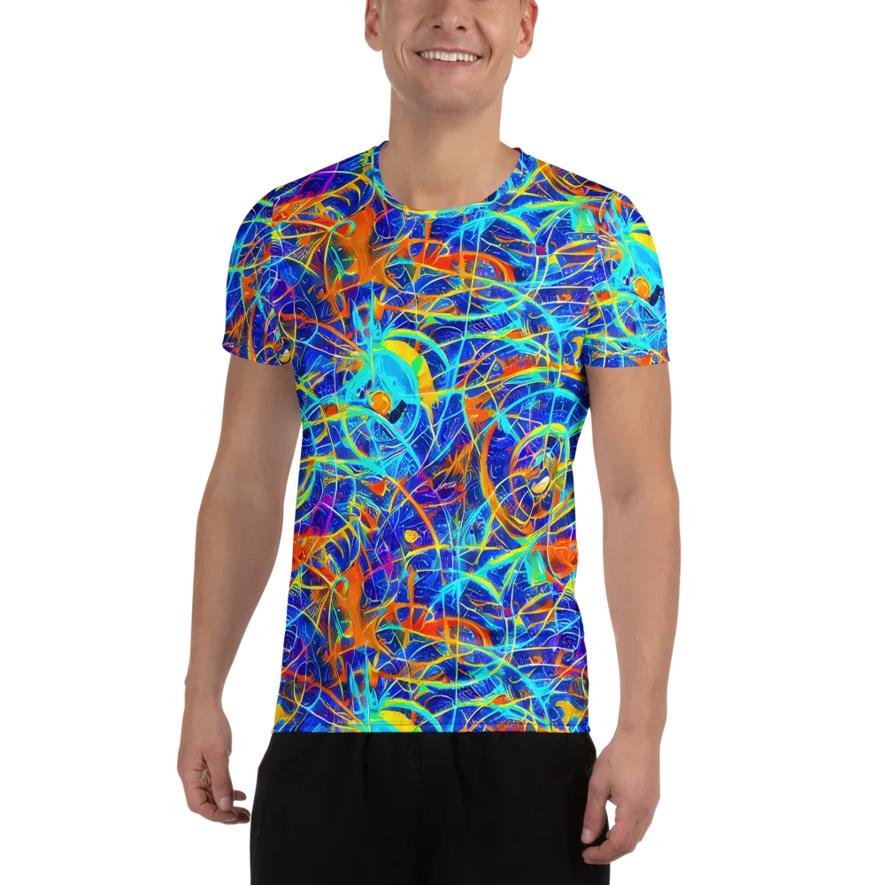 Neon Entanglement on Men's Athletic T-Shirt — Front