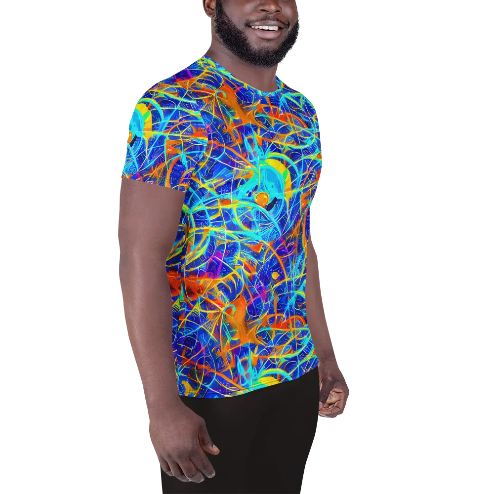 Neon Entanglement on Men's Athletic T-Shirt — Right
