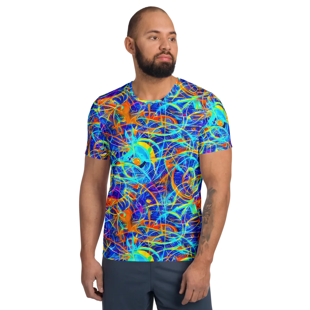 Neon Entanglement on Men's Athletic T-Shirt — Front