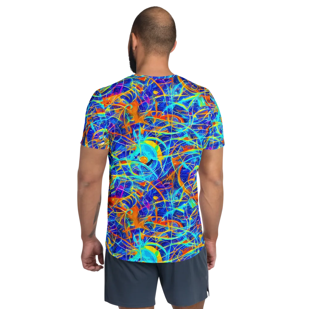 Neon Entanglement on Men's Athletic T-Shirt — Back