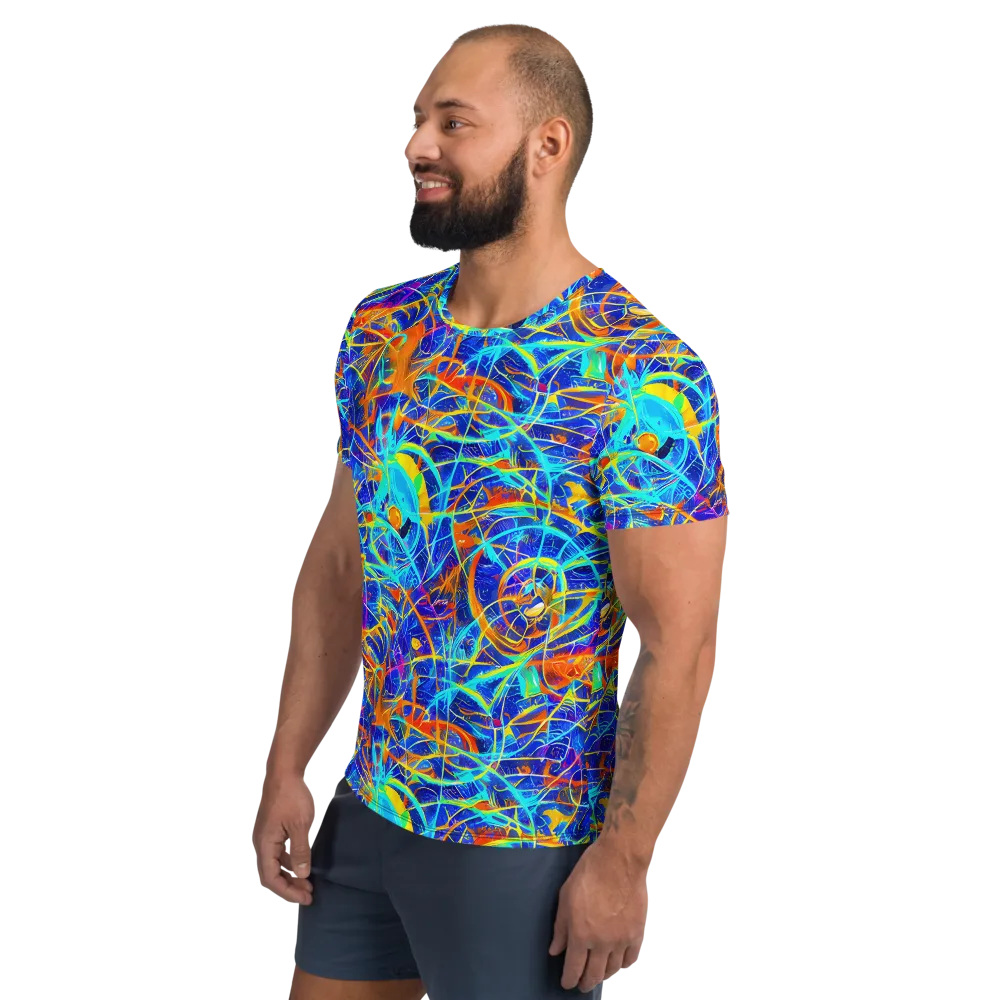 Neon Entanglement on Men's Athletic T-Shirt — Left