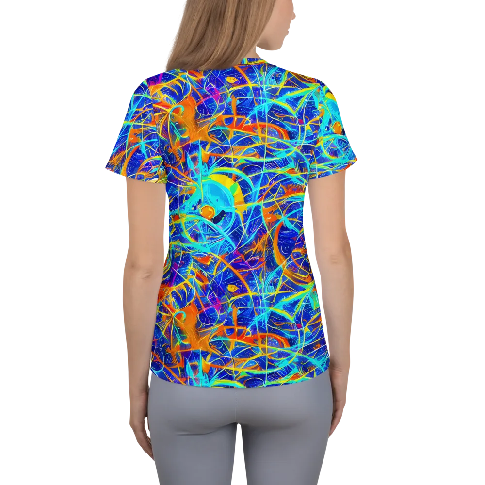 Neon Entanglement on Women's Athletic T-Shirt — Back