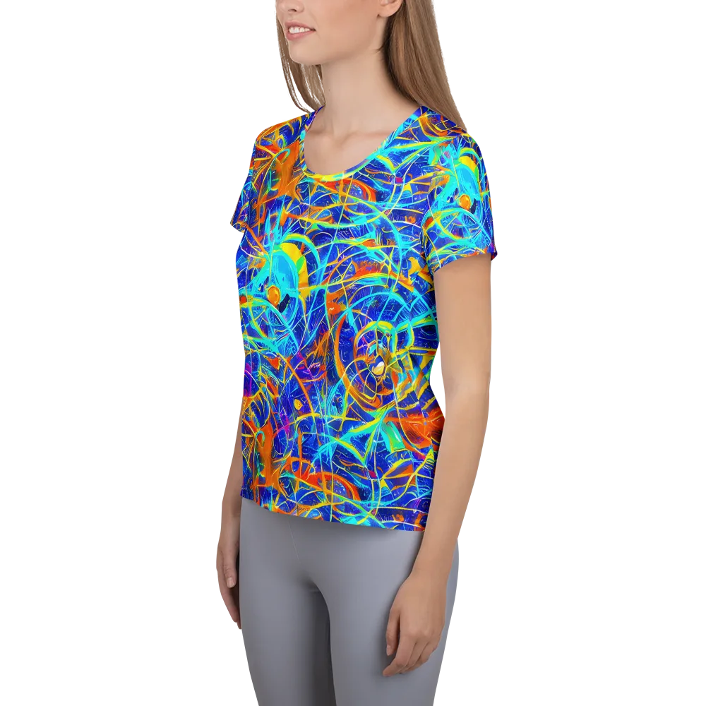 Neon Entanglement on Women's Athletic T-Shirt — Left