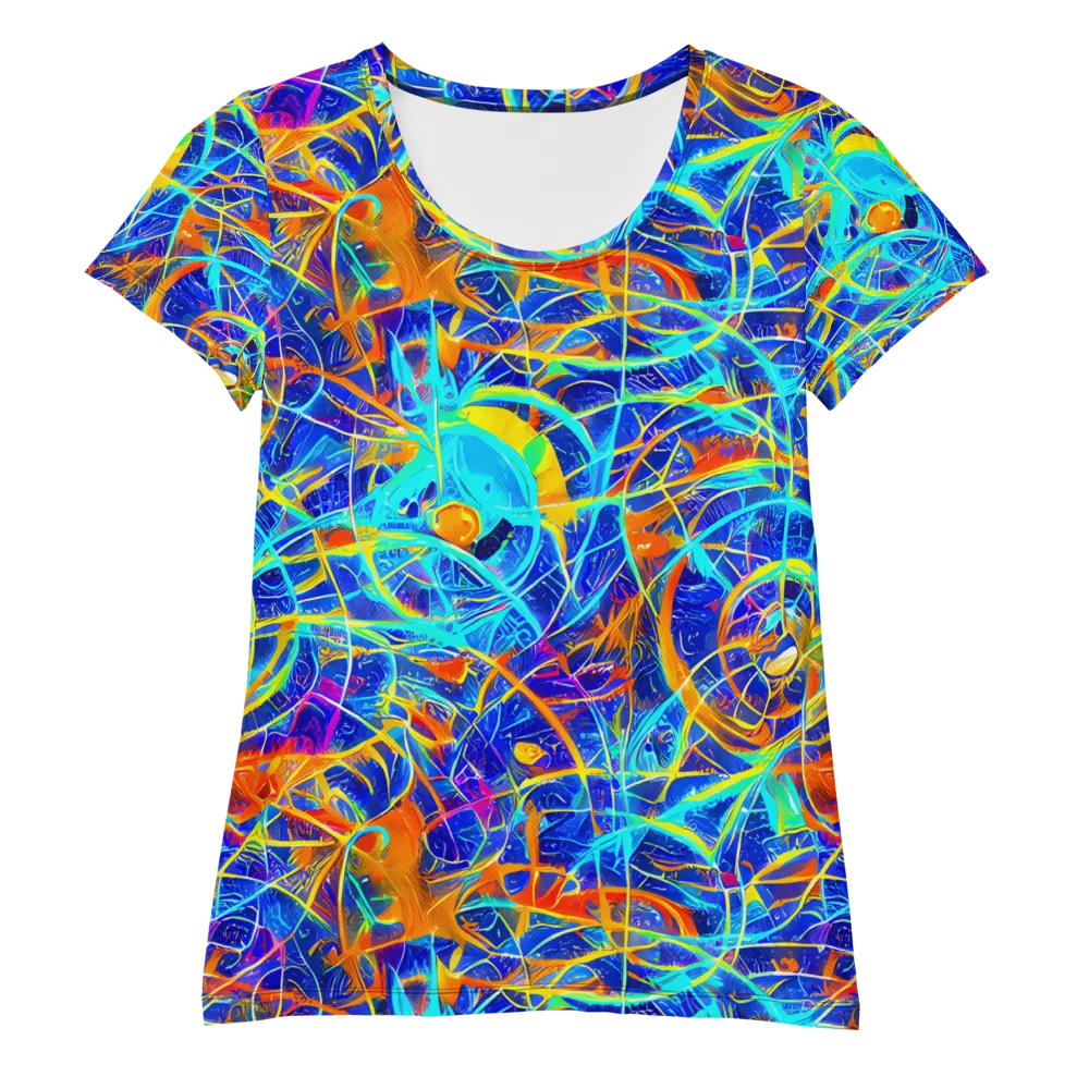 Neon Entanglement on Women's Athletic T-Shirt — Front
