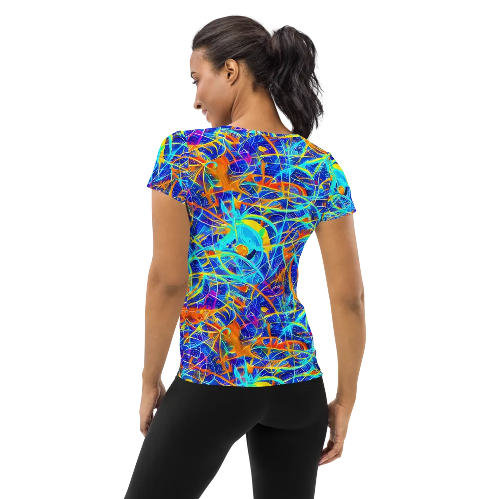 Neon Entanglement on Women's Athletic T-Shirt — Back