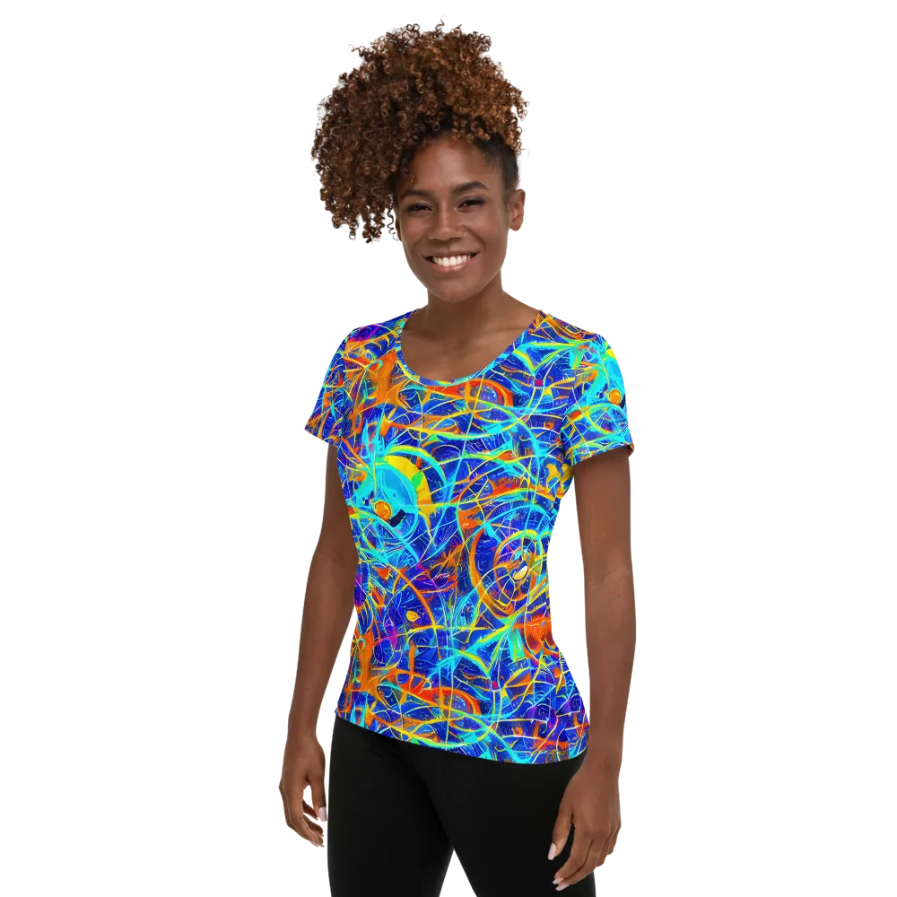 Neon Entanglement on Women's Athletic T-Shirt — Left