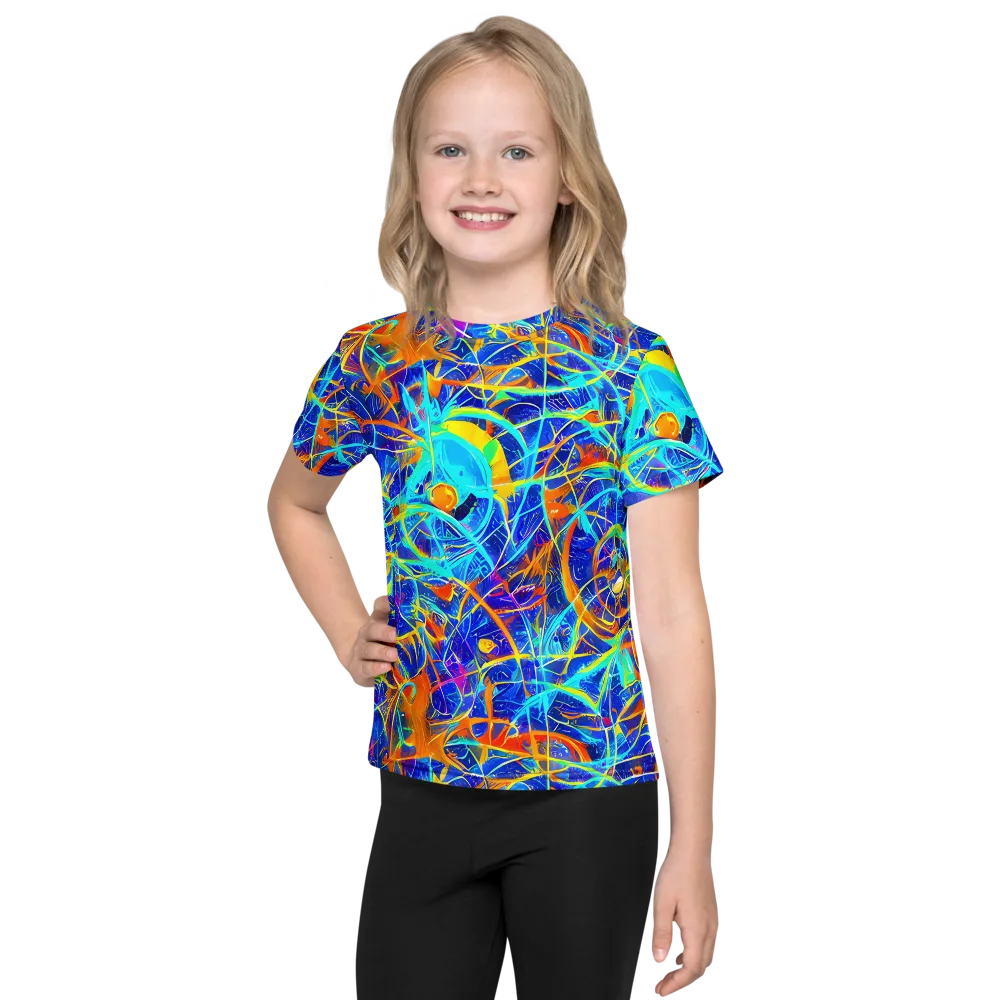 Neon Entanglement on Kids Crew Neck T-Shirt — Front