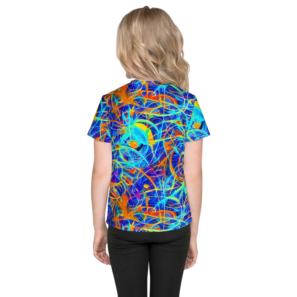 Neon Entanglement on Kids Crew Neck T-Shirt — Back