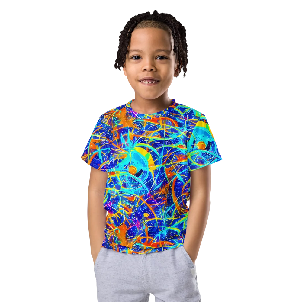 Neon Entanglement on Kids Crew Neck T-Shirt — Front