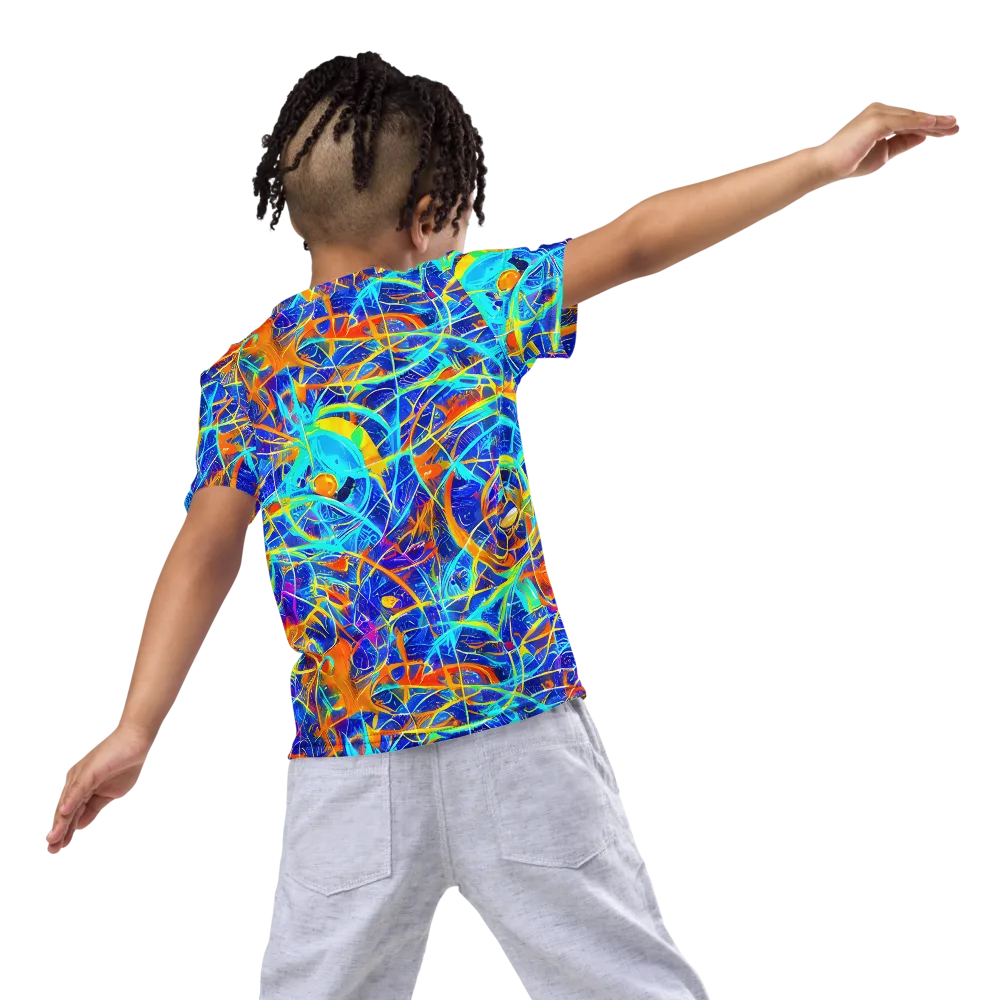Neon Entanglement on Kids Crew Neck T-Shirt — Back