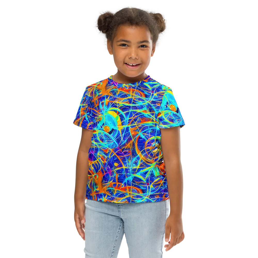 Neon Entanglement on Kids Crew Neck T-Shirt — Front