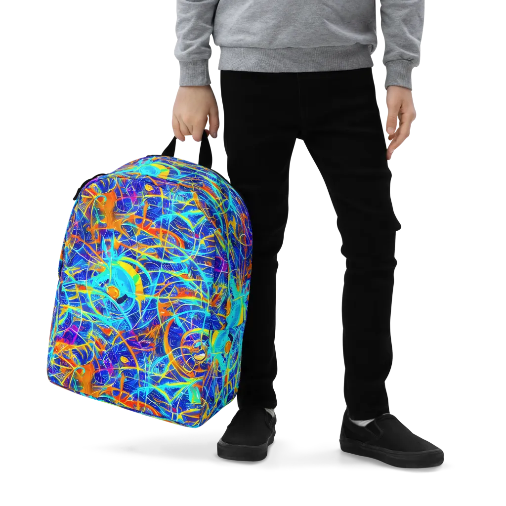 Neon Entanglement on Minimalist Backpack — Zoomed-in