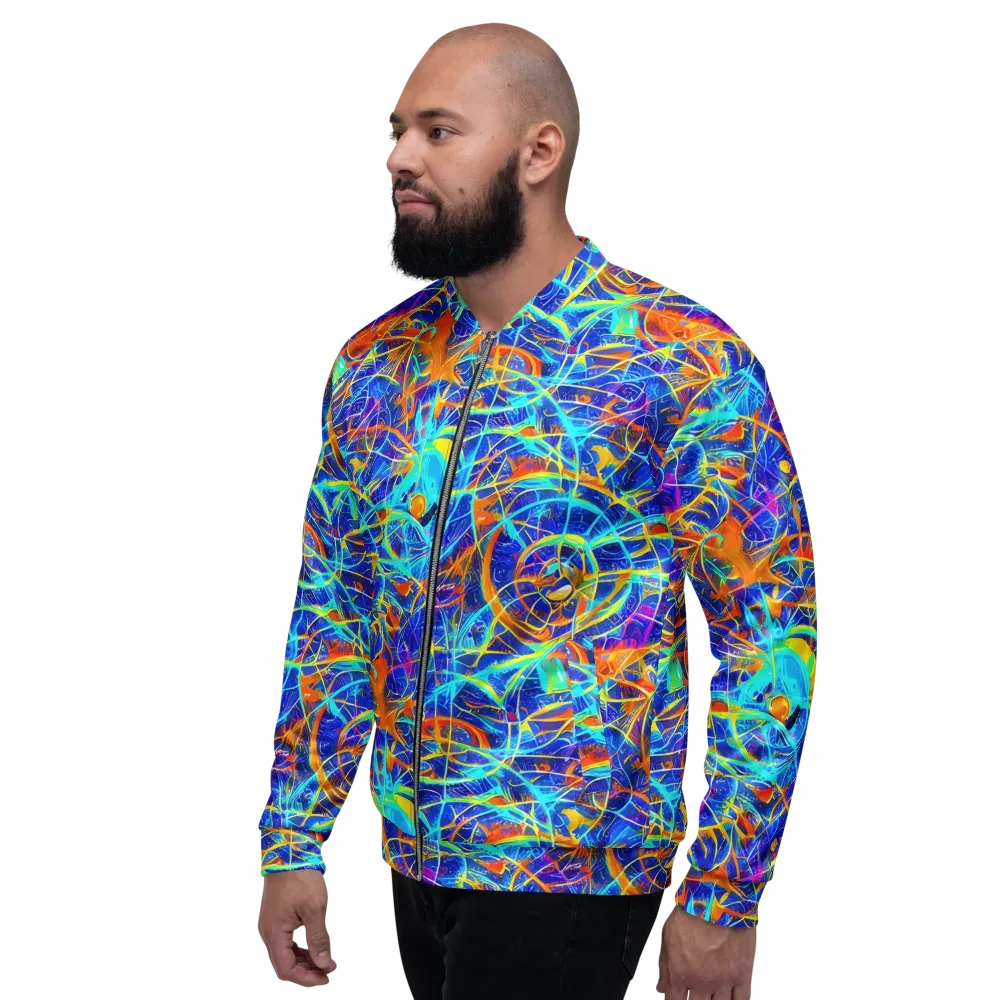 Neon Entanglement on Bomber Jacket — Left