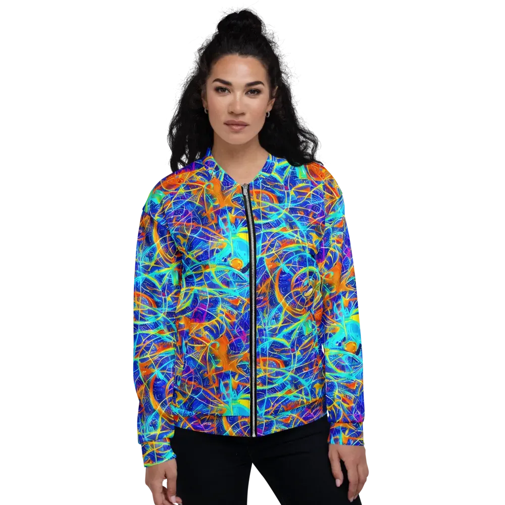 Neon Entanglement on Bomber Jacket — Front