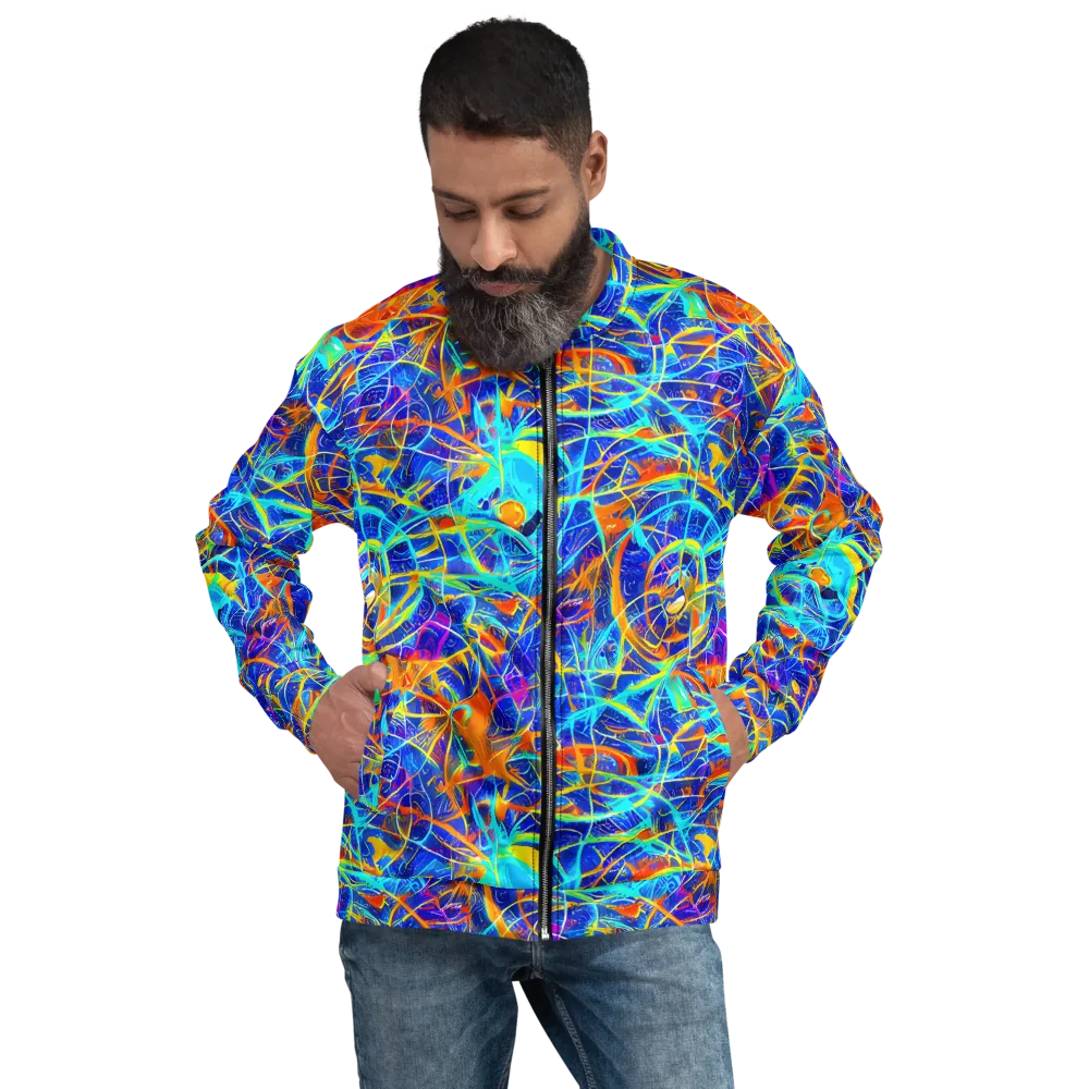 Neon Entanglement on Bomber Jacket — Front