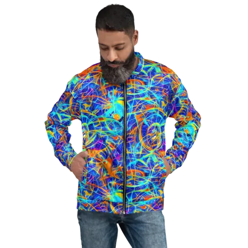 Neon Entanglement on a Bomber Jacket