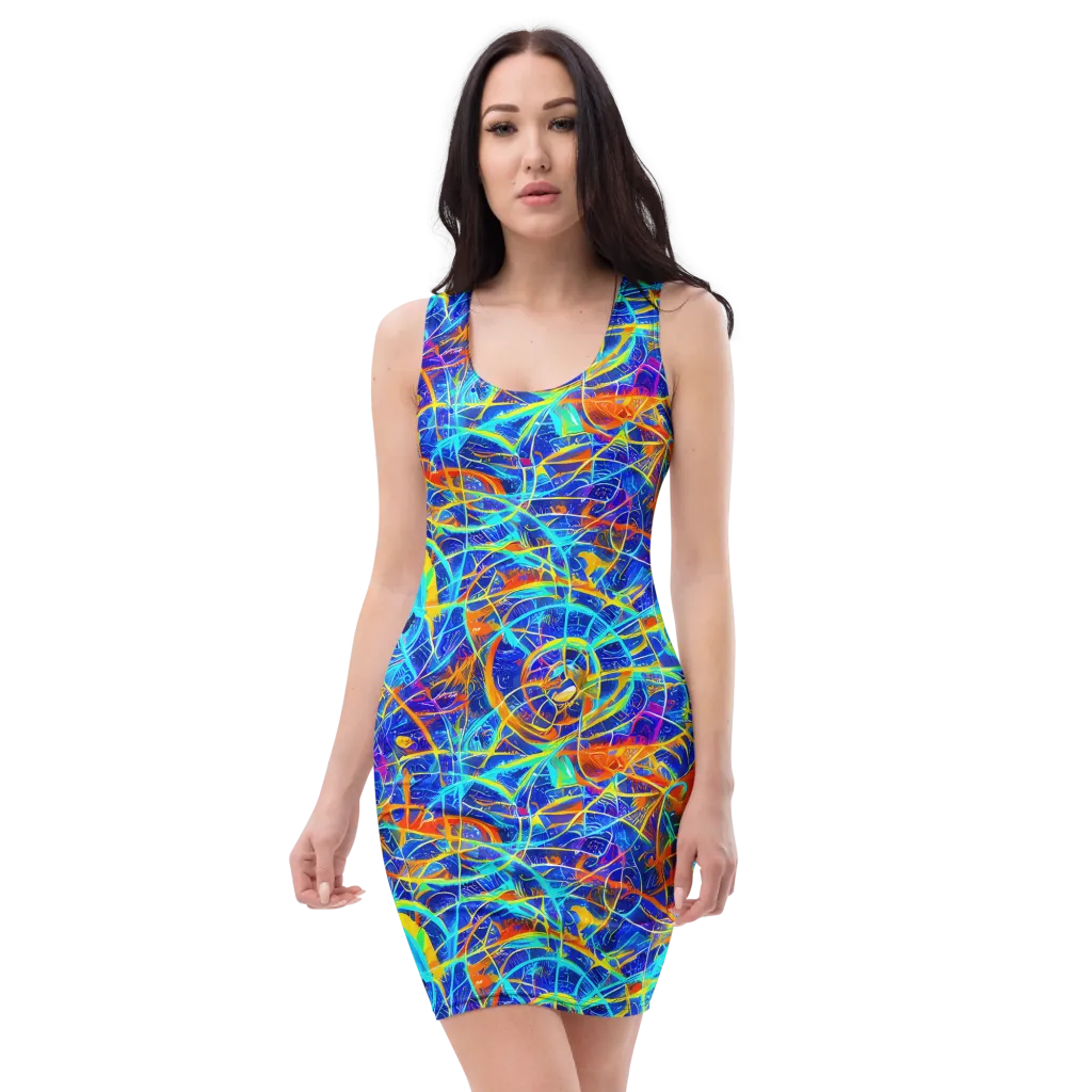 Neon Entanglement on Bodycon Dress — Front