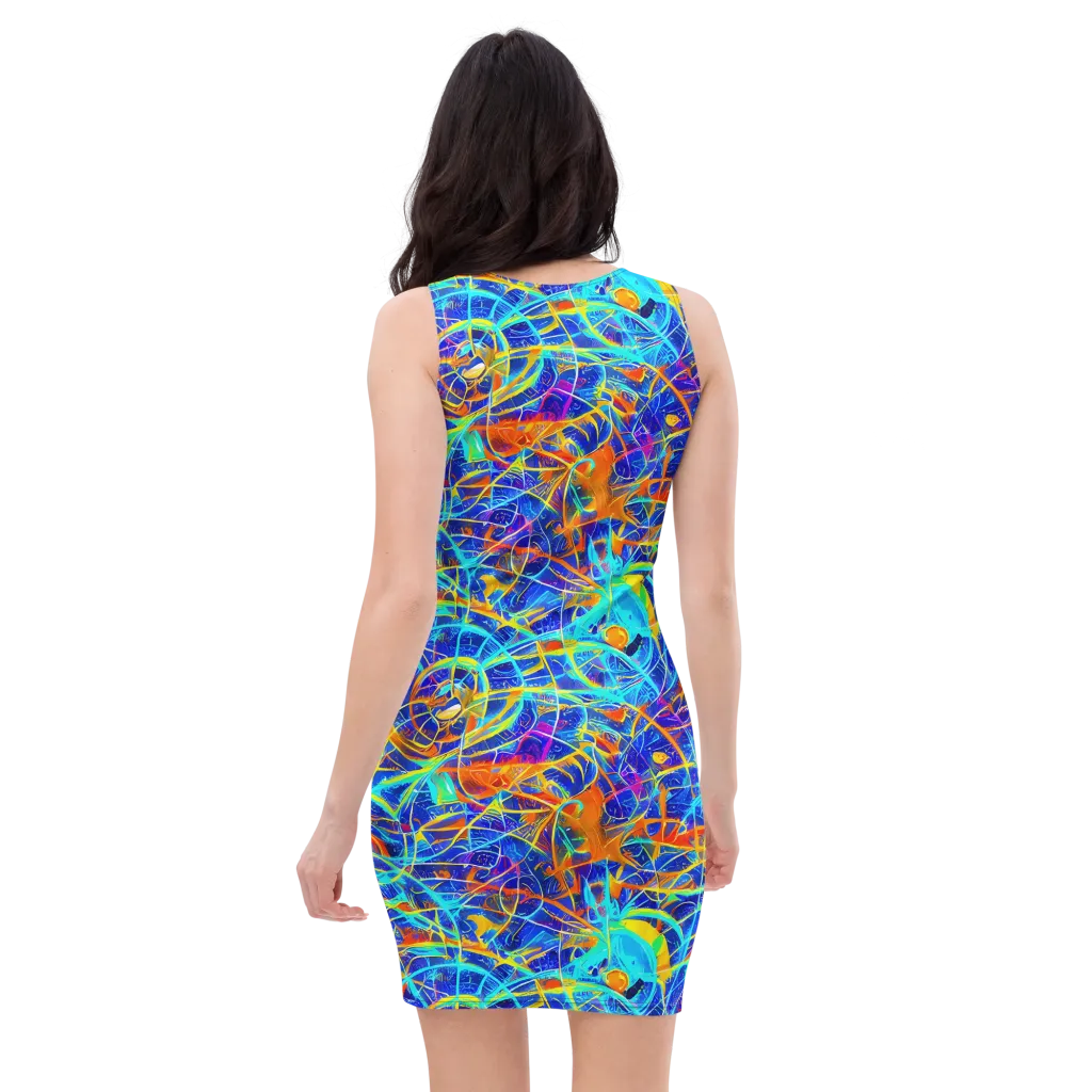 Neon Entanglement on Bodycon Dress — Back