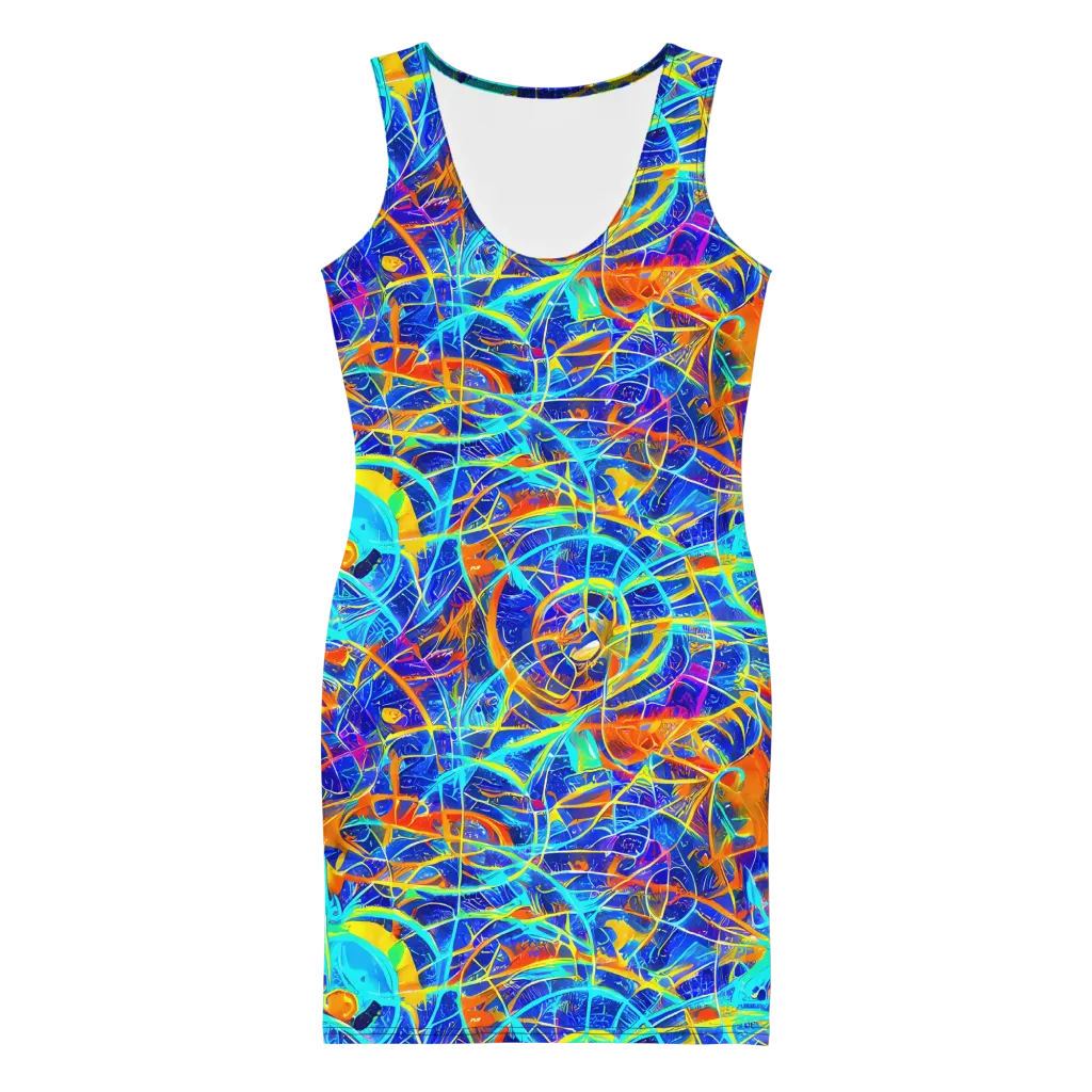 Neon Entanglement on Bodycon Dress — Front