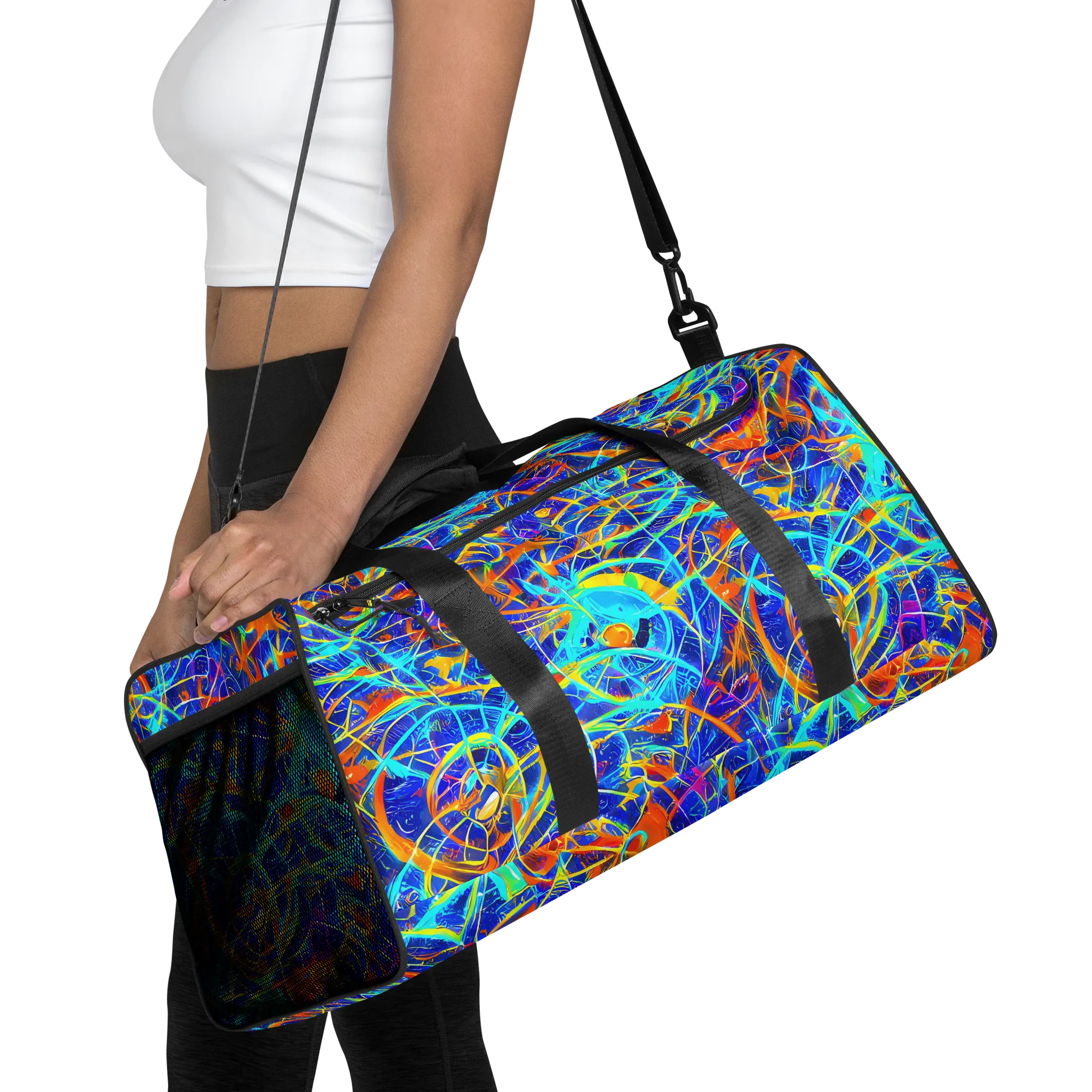 Neon Entanglement on Duffle Bag — Front