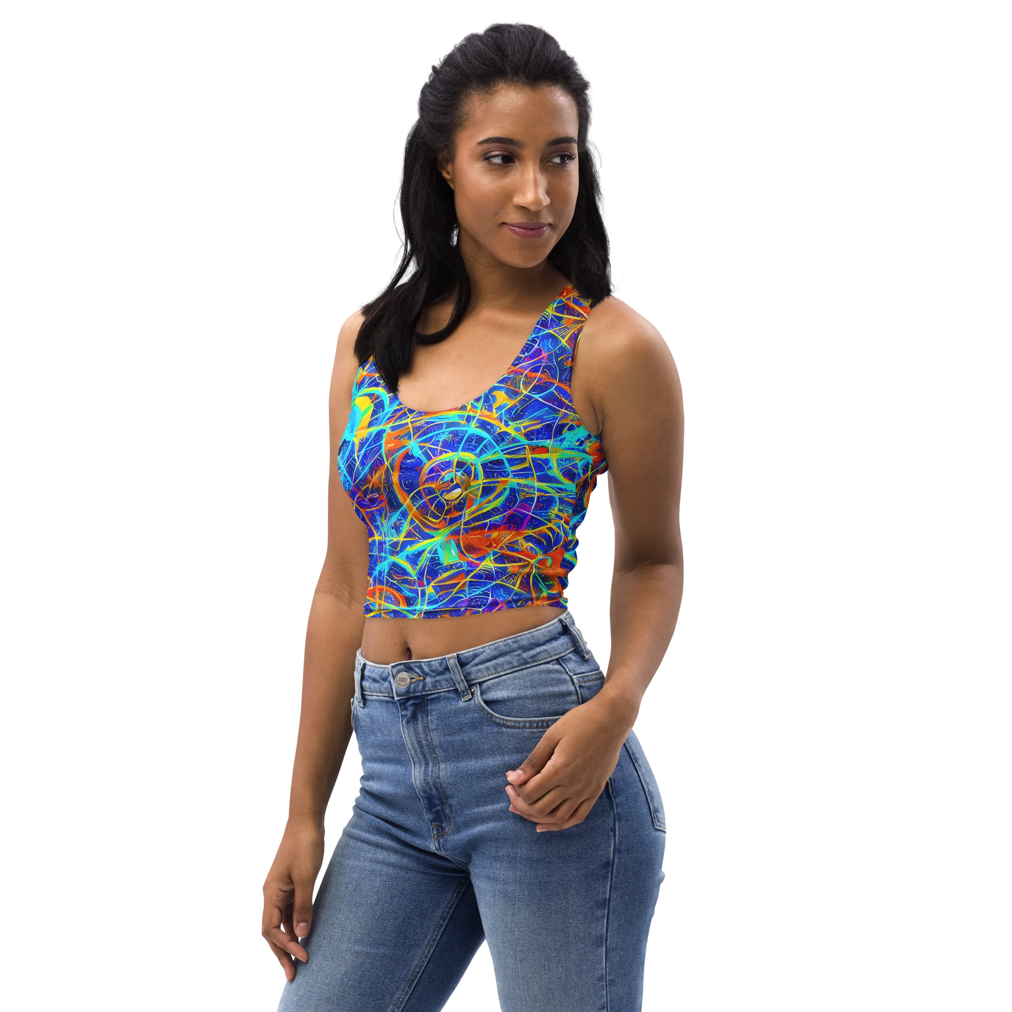 Neon Entanglement on Crop Top — Left Front