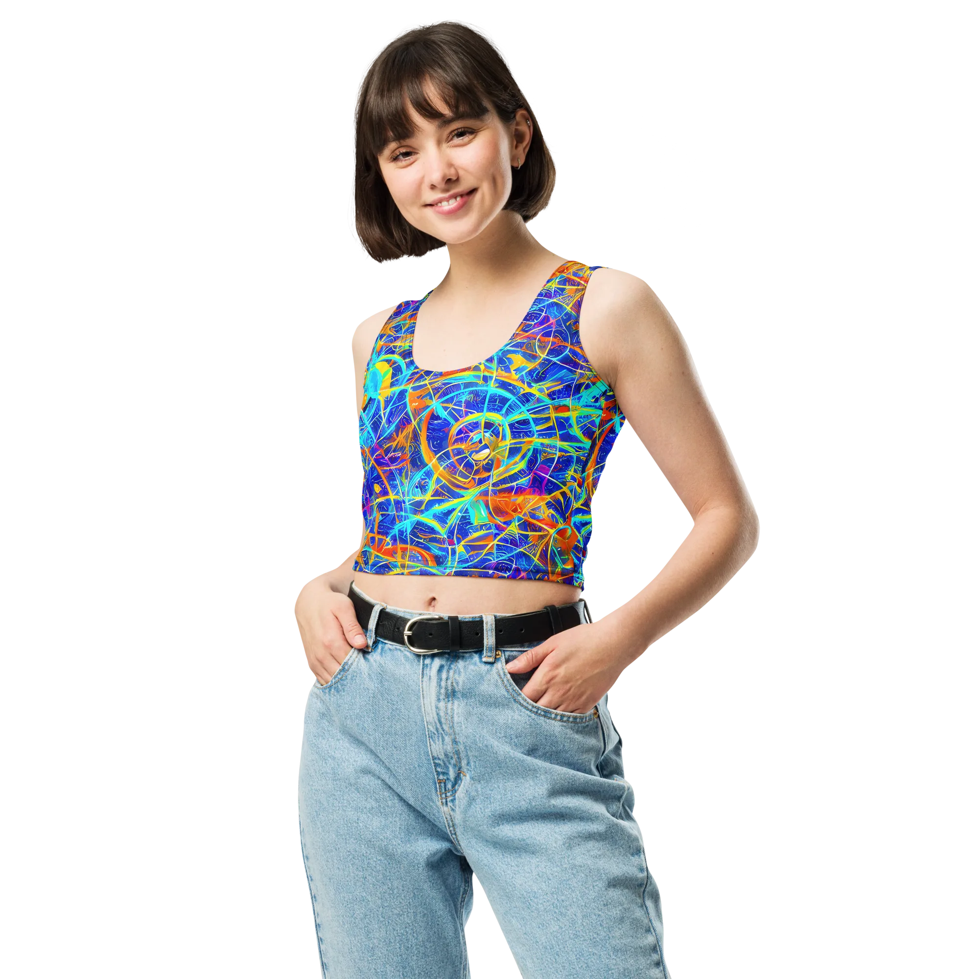 Neon Entanglement on Crop Top — Front