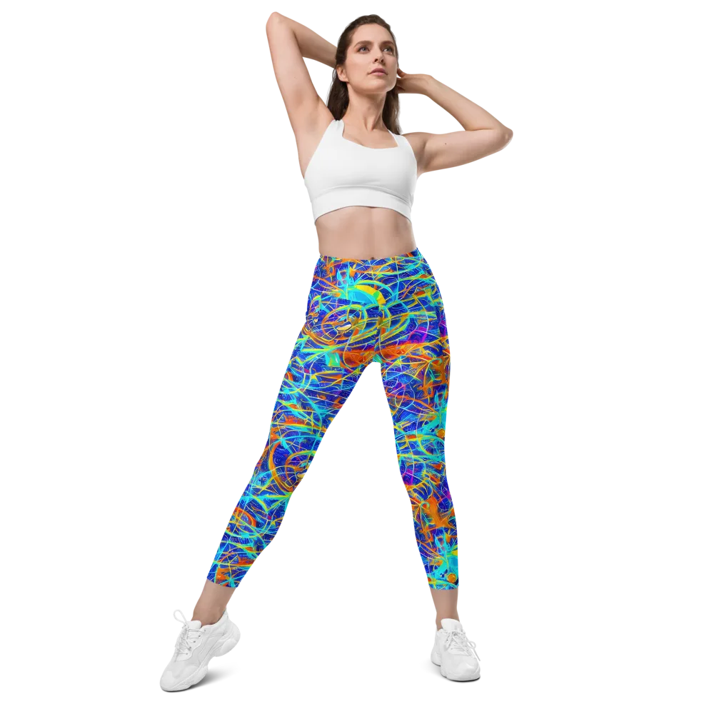 Neon Entanglement on Leggings with Pockets — Front