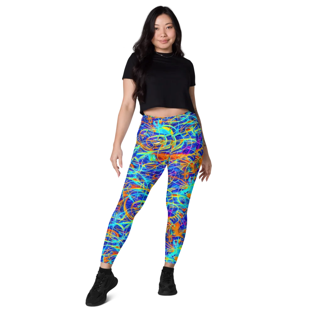Neon Entanglement on Leggings with Pockets — Front