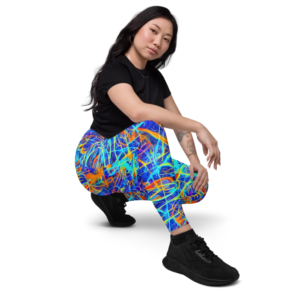 Neon Entanglement on Leggings with Pockets — Right Front
