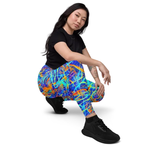 Neon Entanglement on a Leggings with Pockets