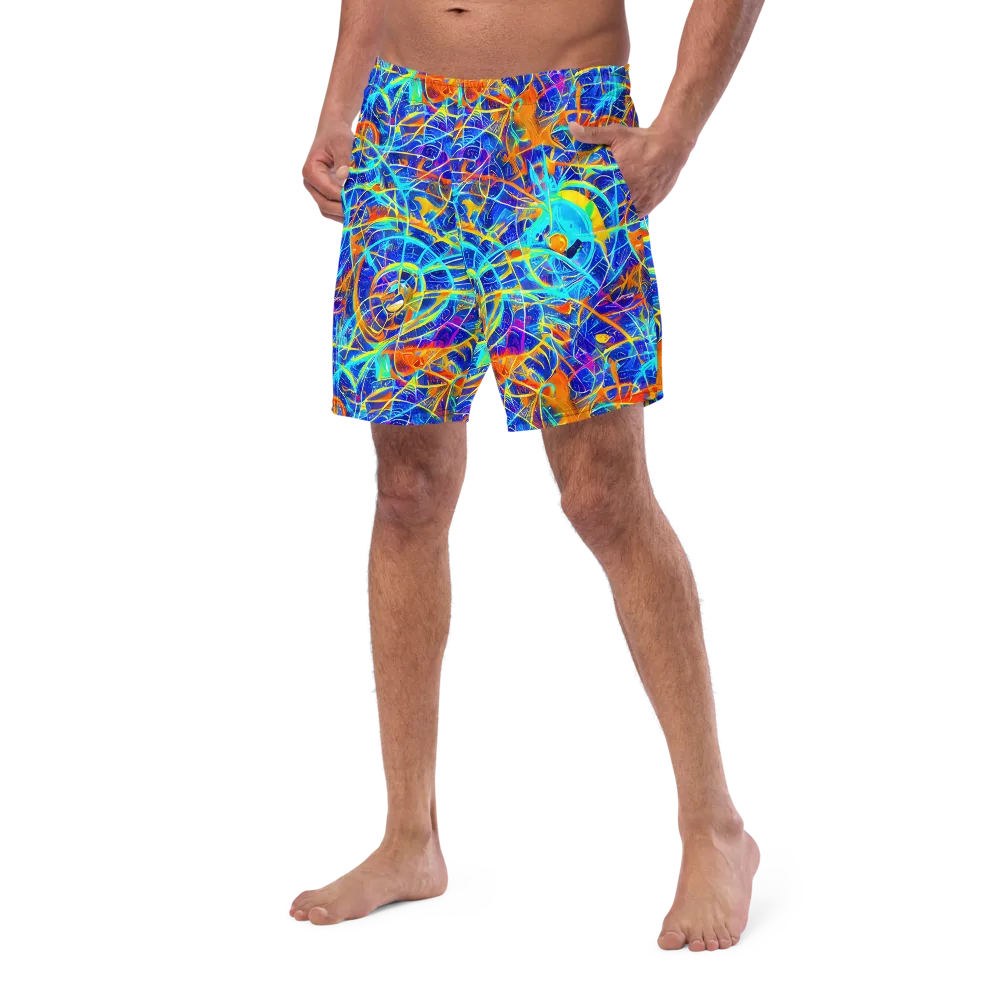 Neon Entanglement on Swim Trunks — Left Front