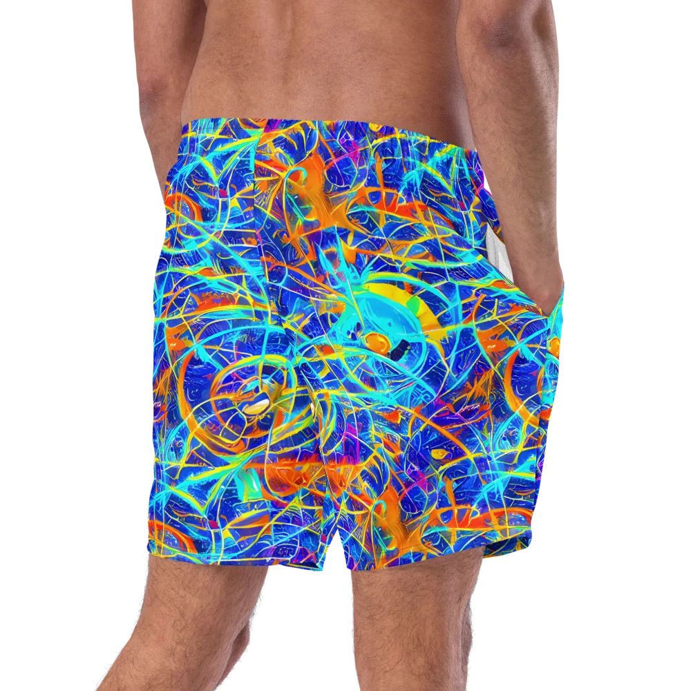 Neon Entanglement on Swim Trunks — Right Back