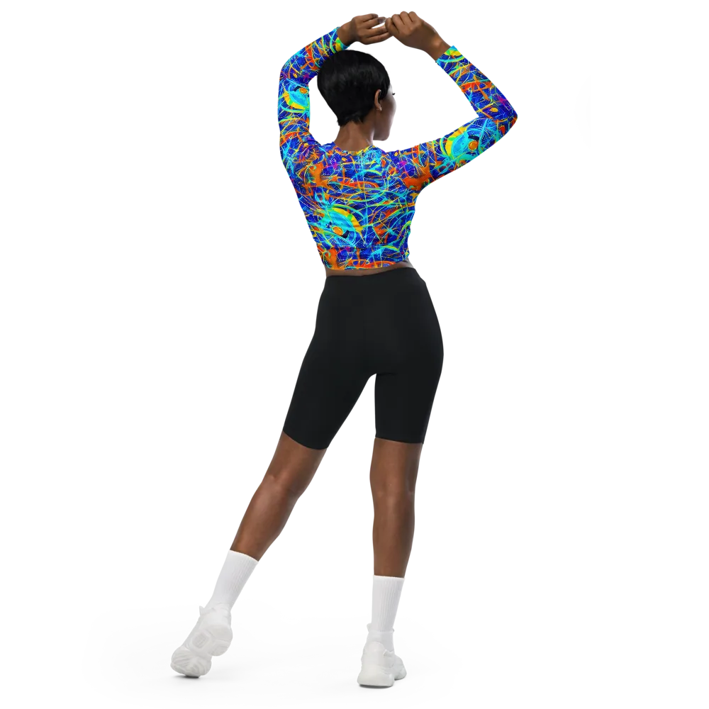 Neon Entanglement on Long Sleeve Crop Top — Back