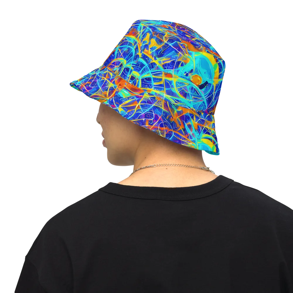 Neon Entanglement on Reversible Bucket Hat — Back Inside