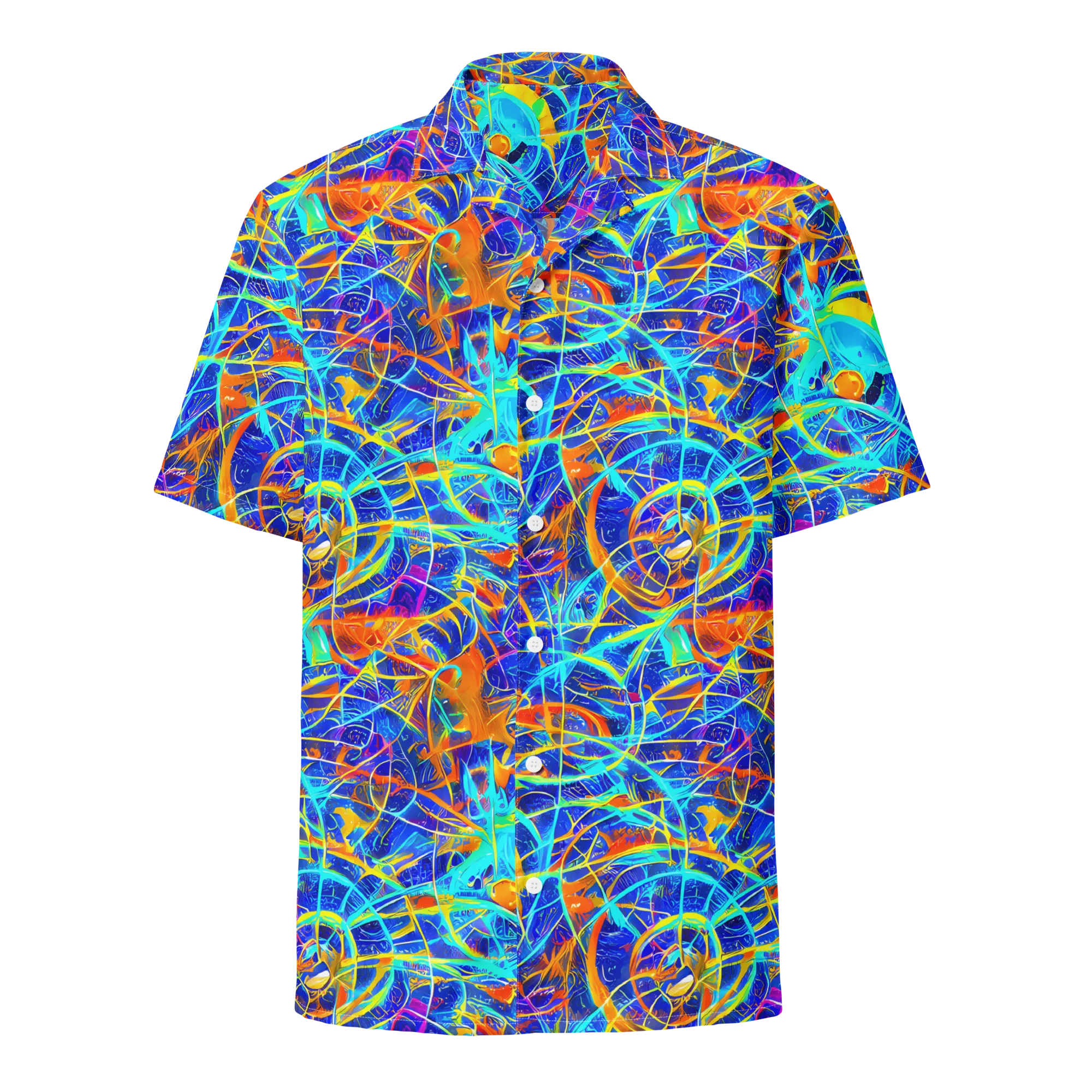 Neon Entanglement on Button Shirt — Front