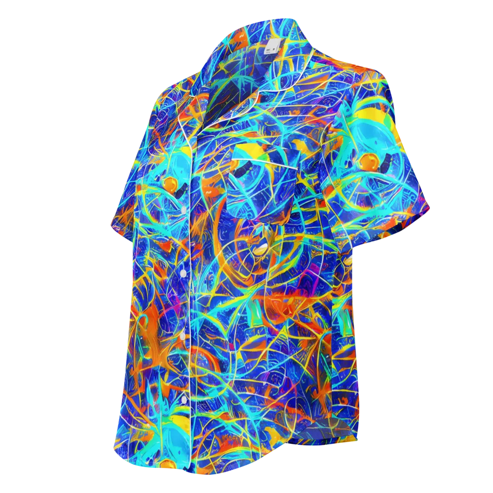 Neon Entanglement on Women's Short Sleeve Pajama Top — Left Front