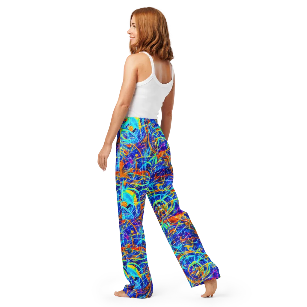 Neon Entanglement on Women's Pajama Pants — Back