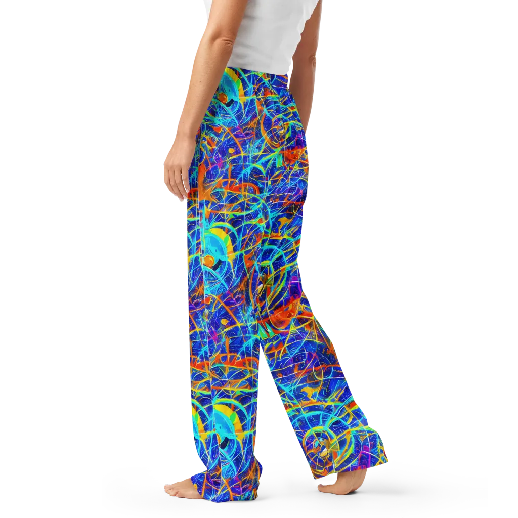 Neon Entanglement on Women's Pajama Pants — Left