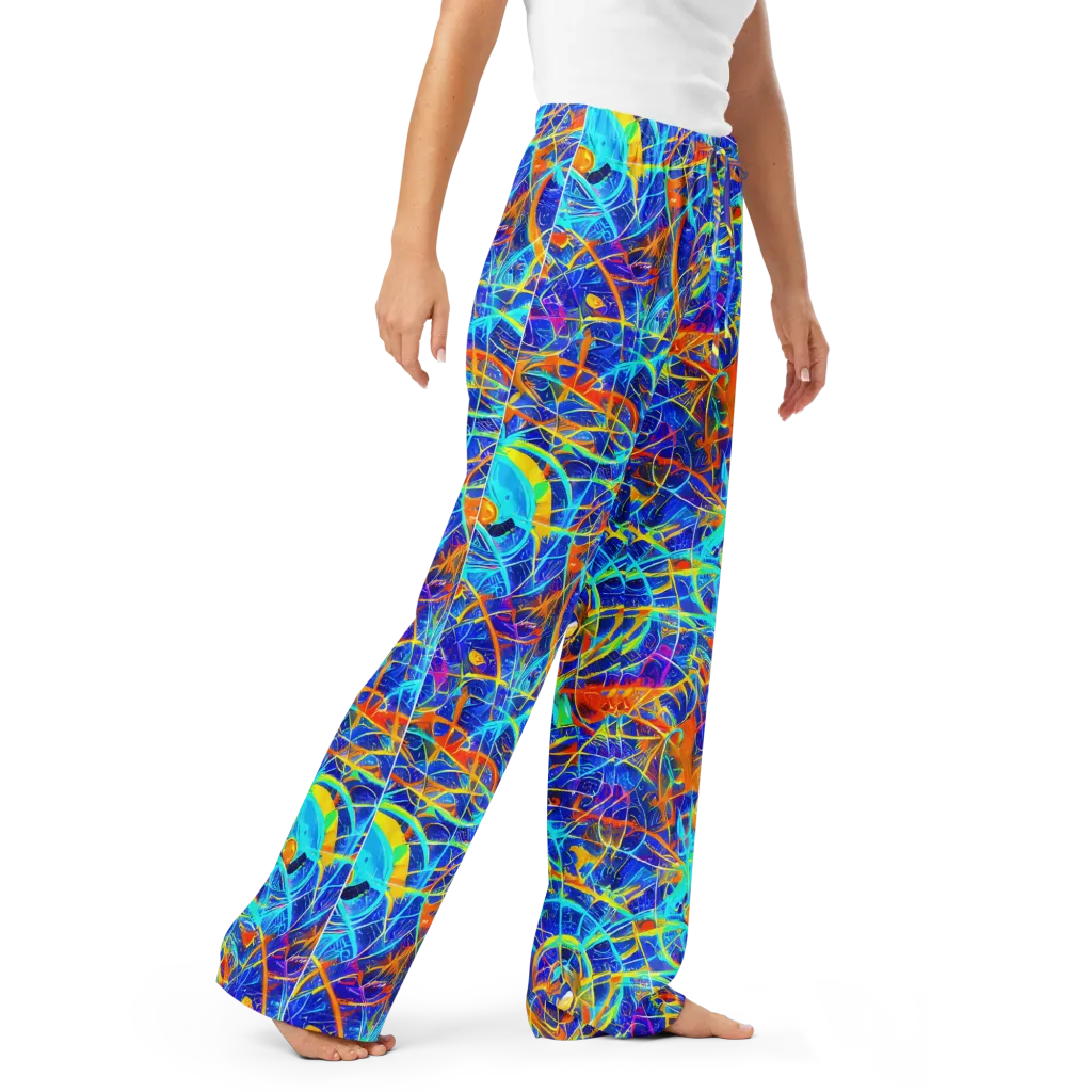 Neon Entanglement on Women's Pajama Pants — Right Front