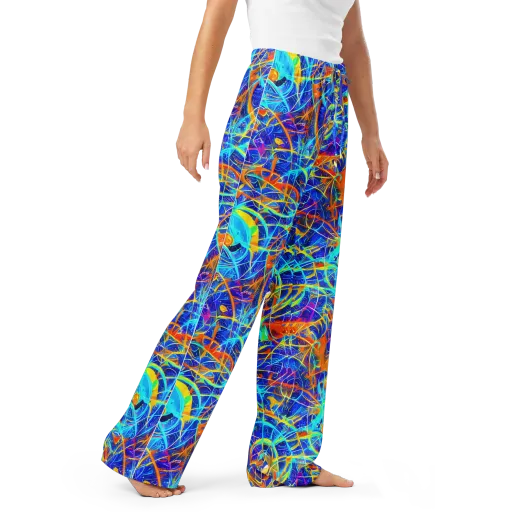 Neon Entanglement on a Women's Pajama Pants