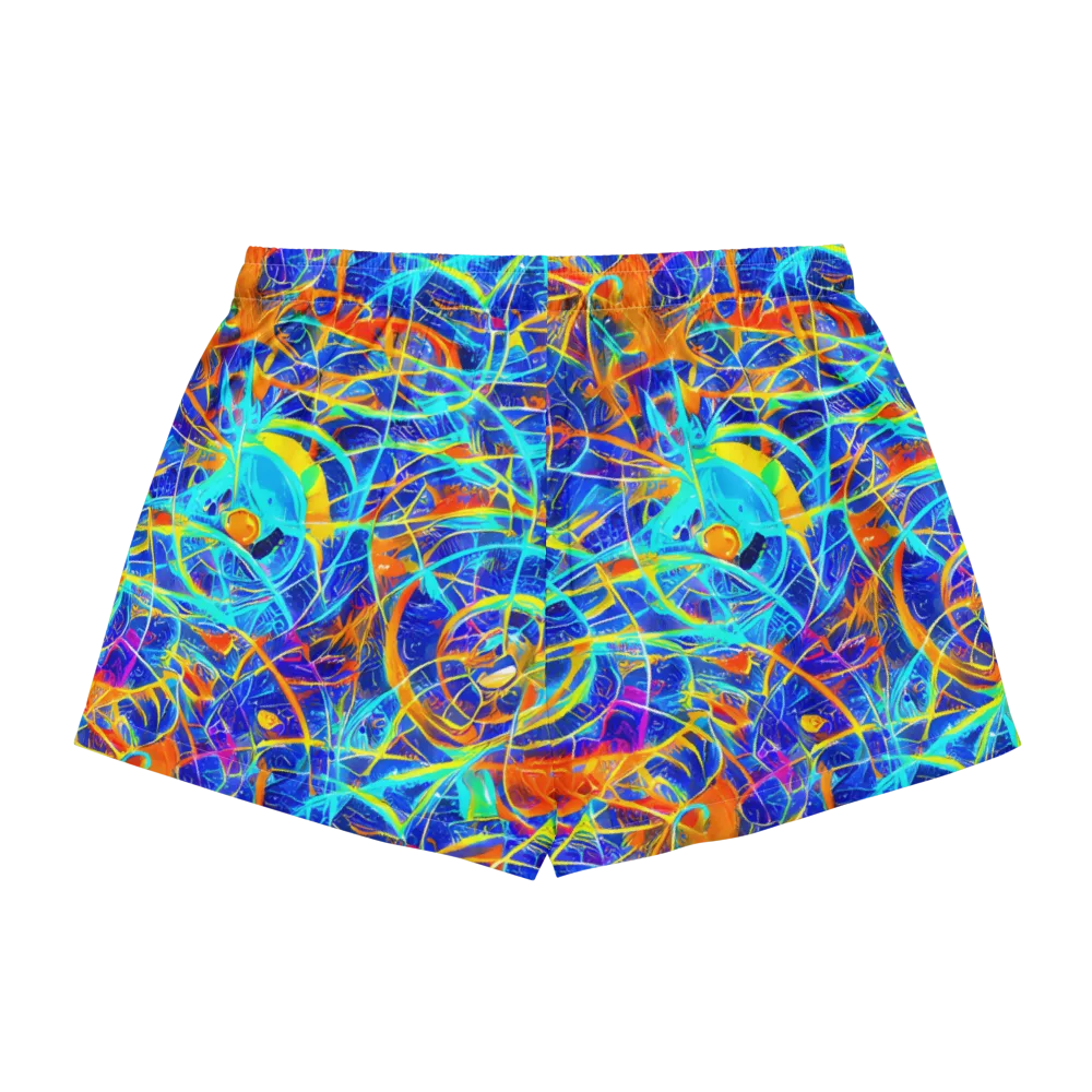 Neon Entanglement on Women's Pajama Shorts — Back