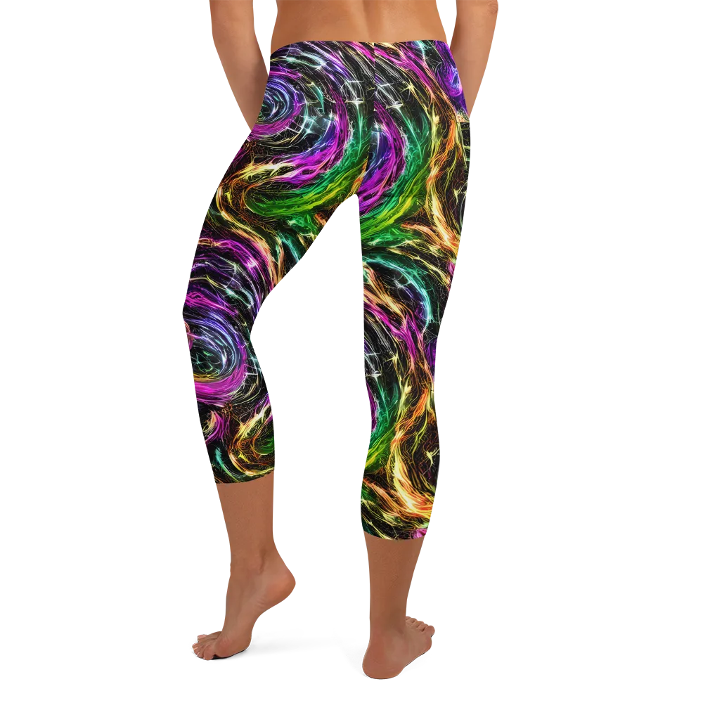 Liquid Riot on Capri Leggings — Back