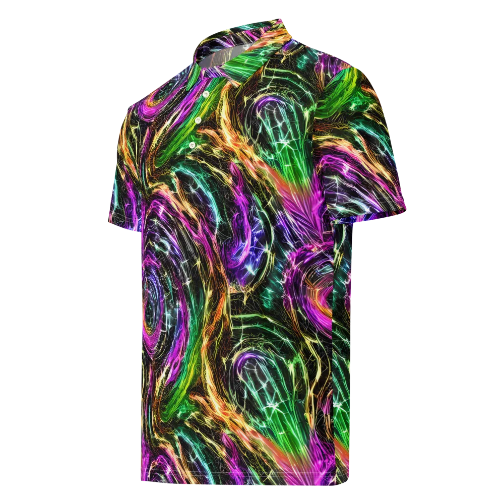 Liquid Riot on Men's Slim Fit Polo Shirt — Left Front